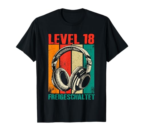 18. Geburtstag Männer Video Gamer Level 18 Unlocked Jungs T-Shirt von Gamer Geburtstag Zocker Jugend Volljährig Spieler