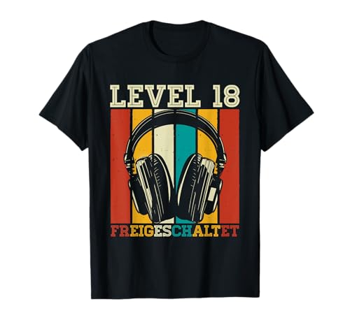18. Geburtstag Männer Video Gamer Level 18 Unlocked Jungs T-Shirt von Gamer Geburtstag Zocker Jugend Volljährig Spieler