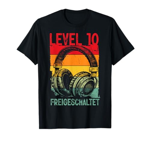 10. Geburtstag Jungen Video Gamer Level 10 Unlocked Jungs T-Shirt von Gamer Geburtstag Zocker Kinder Spieler Junge