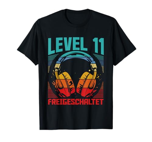 11. Geburtstag Jungen Video Gamer Level 11 Unlocked Jungs T-Shirt von Gamer Geburtstag Zocker Kinder Spieler Junge