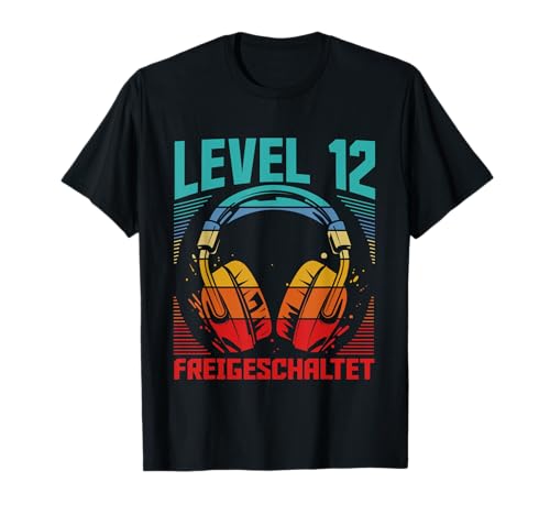 12. Geburtstag Jungen Video Gamer Level 12 Unlocked Jungs T-Shirt von Gamer Geburtstag Zocker Kinder Spieler Junge