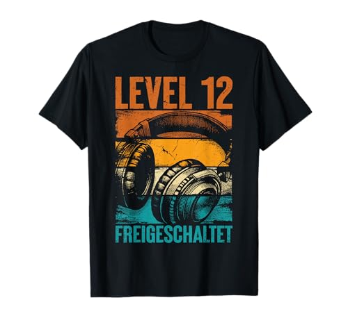 12. Geburtstag Jungen Video Gamer Level 12 Unlocked Jungs T-Shirt von Gamer Geburtstag Zocker Kinder Spieler Junge