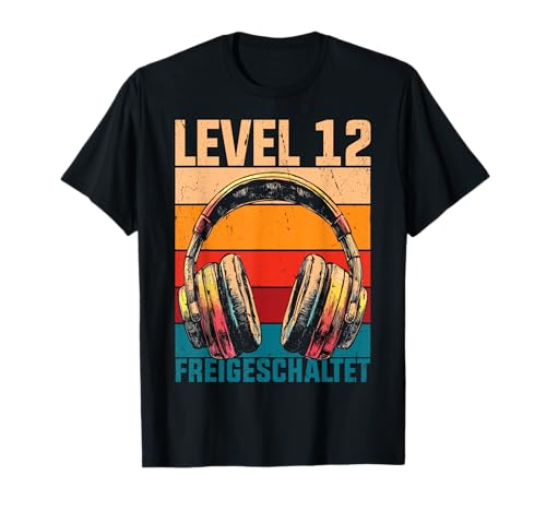 12. Geburtstag Jungen Video Gamer Level 12 Unlocked Jungs T-Shirt von Gamer Geburtstag Zocker Kinder Spieler Junge