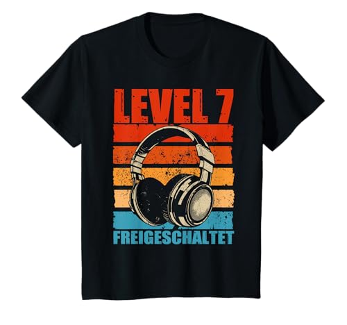7. Geburtstag Jungen Video Gamer Level 7 Unlocked Jungs T-Shirt von Gamer Geburtstag Zocker Kinder Spieler Junge