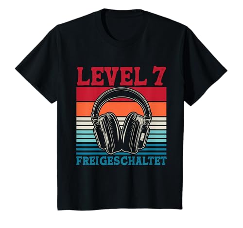 Kinder 7. Geburtstag Jungen Video Gamer Level 7 Unlocked Jungs T-Shirt von Gamer Geburtstag Zocker Kinder Spieler Junge