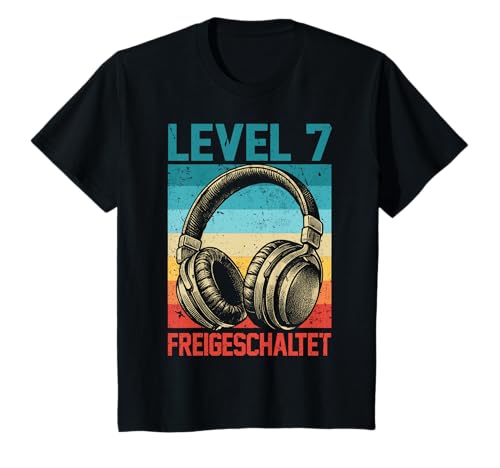Kinder 7. Geburtstag Jungen Video Gamer Level 7 Unlocked Jungs T-Shirt von Gamer Geburtstag Zocker Kinder Spieler Junge