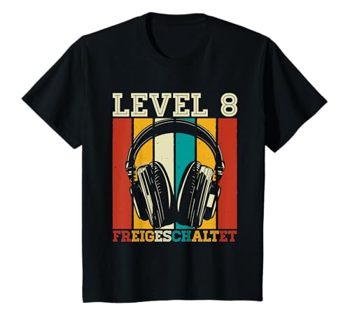 Kinder 8. Geburtstag Jungen Video Gamer Level 8 Unlocked Jungs T-Shirt von Gamer Geburtstag Zocker Kinder Spieler Junge
