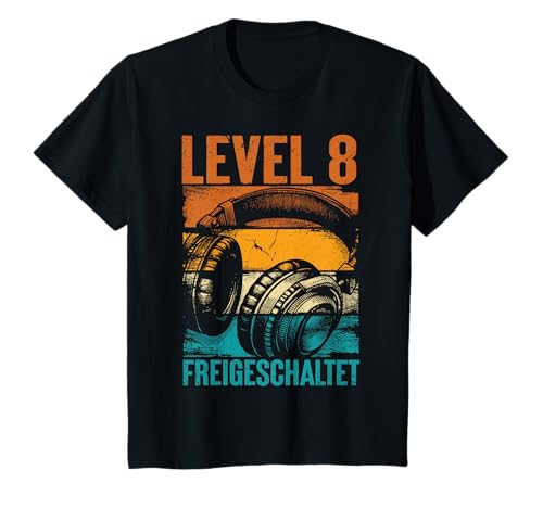 8. Geburtstag Jungen Video Gamer Level 8 Unlocked Jungs T-Shirt von Gamer Geburtstag Zocker Kinder Spieler Junge
