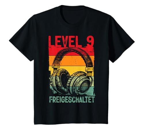 9. Geburtstag Jungen Video Gamer Level 9 Unlocked Jungs T-Shirt von Gamer Geburtstag Zocker Kinder Spieler Junge