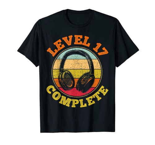 Herren 17.Geburtstag Video Gamer Level 17 Complete T-Shirt von Gamer Geburtstag Zocker Level Complete Gaming