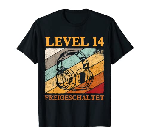 14.Geburtstag Jungen Video Gamer Level 14 freigeschaltet T-Shirt von Gamer Geburtstag Zocker Level Unlocked