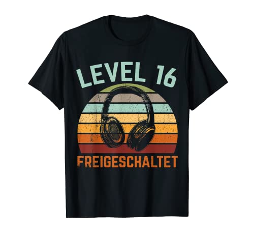 Herren 16.Geburtstag Video Gamer Level 16 freigeschaltet unlocked T-Shirt von Gamer Geburtstag Zocker Level Unlocked