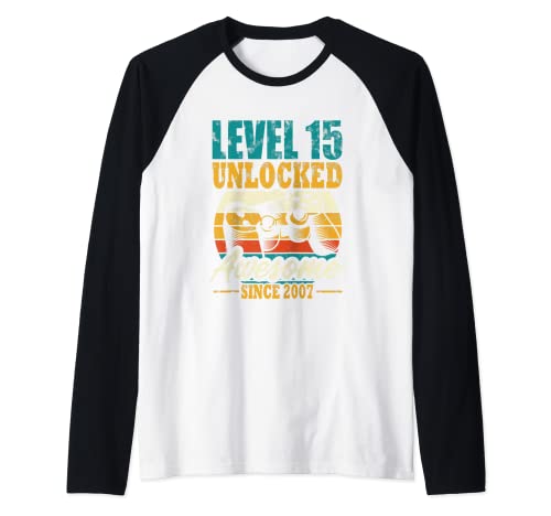 Kinder Level 15 Jahre Geburtstagsshirt 2007 Geburtstag Raglan Kinder Level 15 Jahre Geburtstagsshirt 2007 Geburtstag Raglan von Gamer Geburtstag Zocker Spieler Level Unlocked