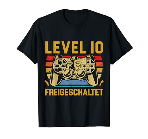 10. Geburtstag Jungen Video Gamer Level 10 Unlocked Kids T-Shirt von Gamer Geburtstag Zocker Video Spieler Kinder Jungs