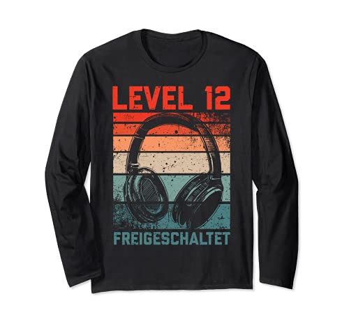 12. Geburtstag Jungen Video Gamer Level 12 Unlocked Kids Langarmshirt von Gamer Geburtstag Zocker Video Spieler Kinder Jungs