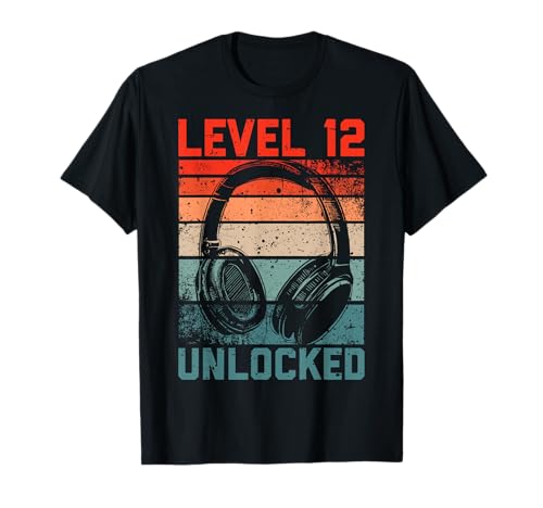 12. Geburtstag Jungen Video Gamer Level 12 Unlocked Kids T-Shirt von Gamer Geburtstag Zocker Video Spieler Kinder Jungs