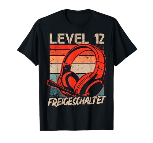 12. Geburtstag Jungen Video Gamer Level 12 Unlocked Kids T-Shirt von Gamer Geburtstag Zocker Video Spieler Kinder Jungs