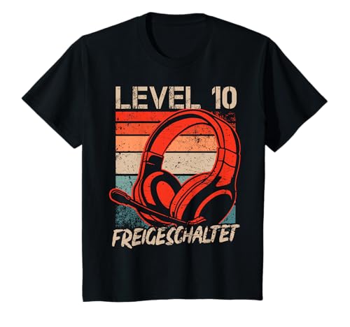 10. Geburtstag Jungen Video Gamer Level 10 Unlocked Kids T-Shirt von Gamer Geburtstag Zocker Video Spieler Kinder Jungs