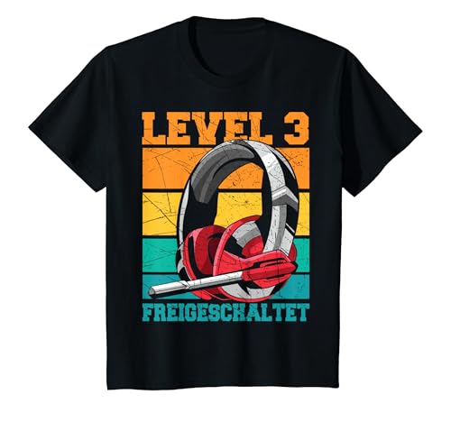 Kinder 3. Geburtstag Jungen Video Gamer Level 3 Freigeschaltet Kids T-Shirt von Gamer Geburtstag Zocker Video Spieler Kinder Jungs