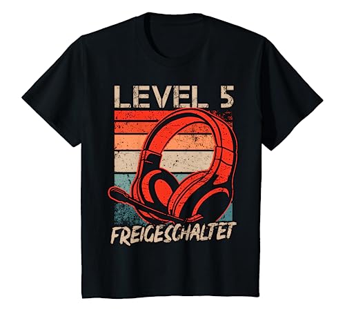 Kinder 5. Geburtstag Jungen Video Gamer Level 5 Freigeschaltet Kids T-Shirt von Gamer Geburtstag Zocker Video Spieler Kinder Jungs