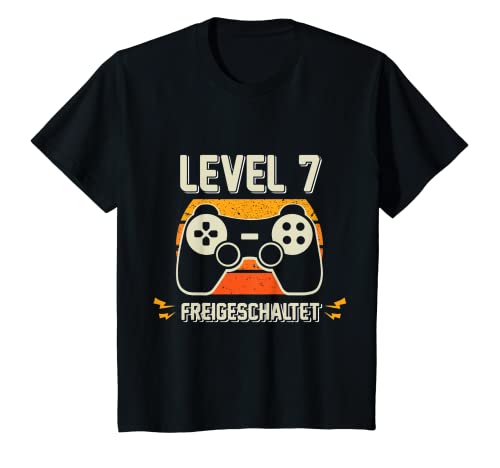 Kinder 7. Geburtstag Jungen Video Gamer Level 7 Freigeschaltet Kids T-Shirt von Gamer Geburtstag Zocker Video Spieler Kinder Jungs