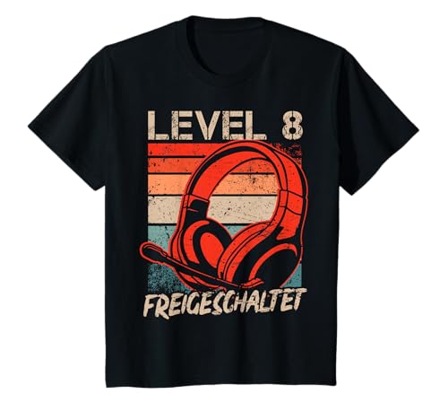 8. Geburtstag Jungen Video Gamer Level 8 Freigeschaltet Kids T-Shirt von Gamer Geburtstag Zocker Video Spieler Kinder Jungs