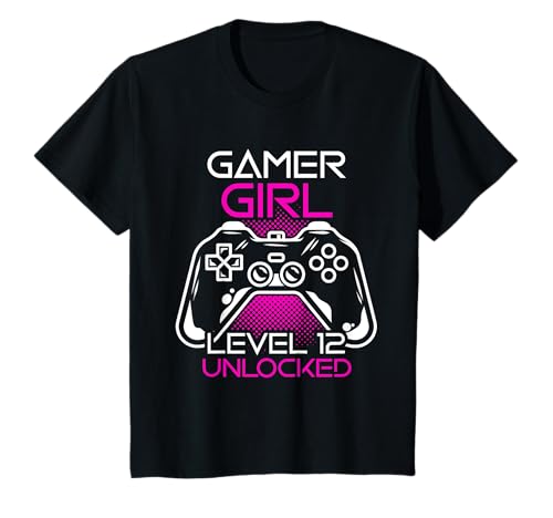 Gamer Girl Level 12 Unlocked Gaming Geburtstag Videogamer T-Shirt von Gamer Geburtstagsparty Feier Designs & Geschenke