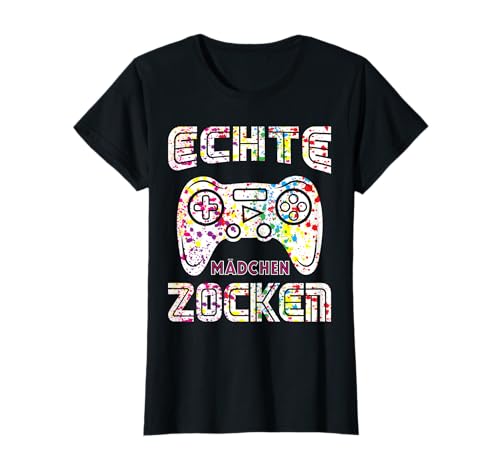 Echte Mädchen zocken T-Shirt Echte Mädchen zocken T-Shirt von Gamer Geschenke Damen Gaming Kleidung Zocker