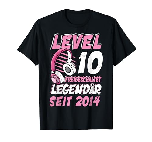 Level 10 Jahre Mädchen Gamer Girl Zocker 2014 Geburtstag T-Shirt von Gamer Girl Geburtstag Mädchen Geschenkideen 2024