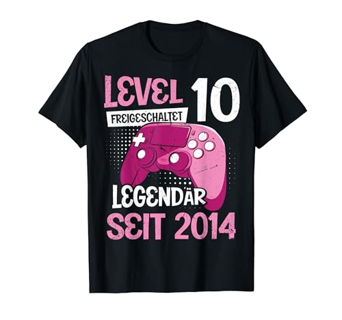 Level 10 Jahre Mädchen Gamer Girl Zocker 2014 Geburtstag T-Shirt von Gamer Girl Geburtstag Mädchen Geschenkideen 2024