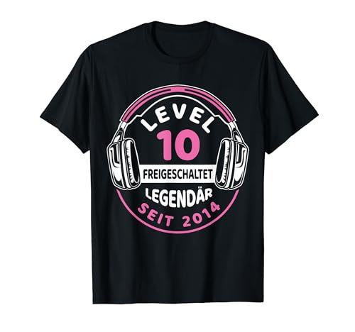 Level 10 Jahre Mädchen Gamer Girl Zocker 2014 Geburtstag T-Shirt von Gamer Girl Geburtstag Mädchen Geschenkideen 2024