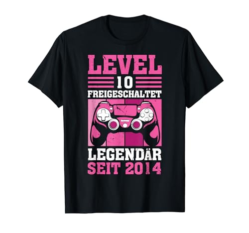 Level 10 Jahre Mädchen Gamer Girl Zocker 2014 Geburtstag T-Shirt von Gamer Girl Geburtstag Mädchen Geschenkideen 2024