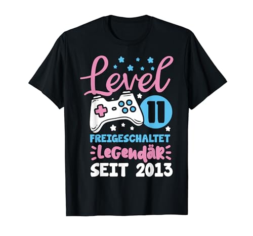 Level 11 Jahre Mädchen Gamer Girl Zocker 2013 Geburtstag T-Shirt von Gamer Girl Geburtstag Mädchen Geschenkideen 2024