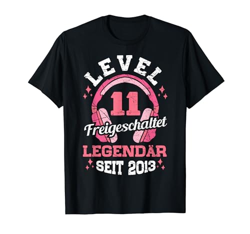 Level 11 Jahre Mädchen Gamer Girl Zocker 2013 Geburtstag T-Shirt von Gamer Girl Geburtstag Mädchen Geschenkideen 2024