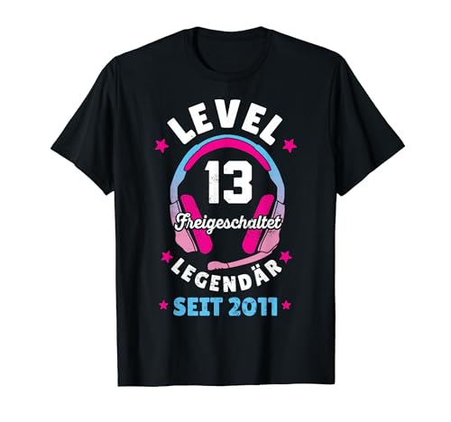 Level 13 Jahre Mädchen Gamer Teenager Zocker 2011 Geburtstag T-Shirt von Gamer Girl Geburtstag Mädchen Geschenkideen 2024