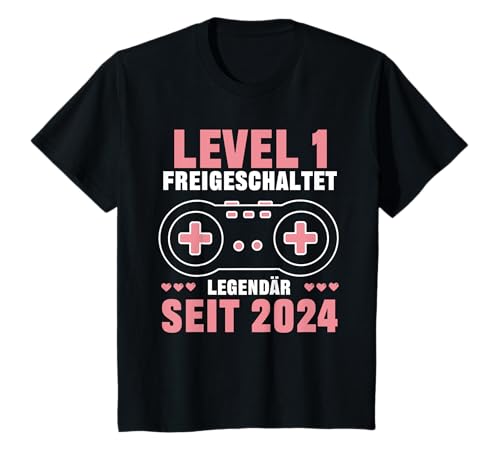 Kinder Level 1 Jahre Mädchen Geburtstag Gamer Girl Zockerin 2024 T-Shirt von Gamer Girl Geburtstag Mädchen Geschenkideen 2025