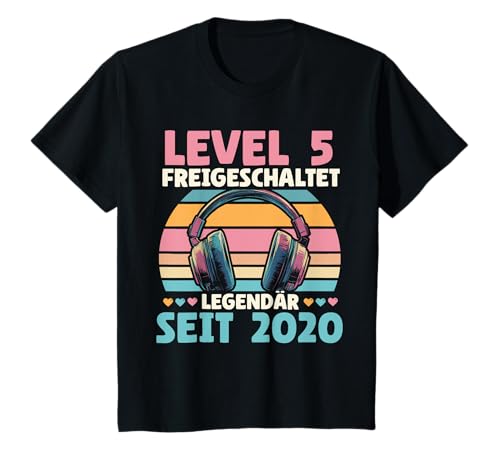 Kinder Level 5 Jahre Mädchen Geburtstag Gamer Girl Zockerin 2020 T-Shirt von Gamer Girl Geburtstag Mädchen Geschenkideen 2025