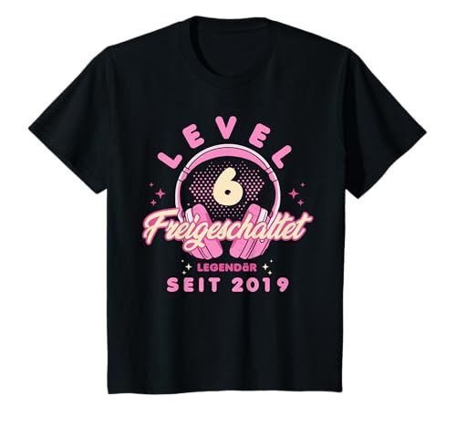 Kinder Level 6 Jahre Mädchen Geburtstag Gamer Girl Zockerin 2019 T-Shirt von Gamer Girl Geburtstag Mädchen Geschenkideen 2025