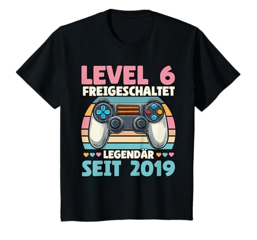 Kinder Level 6 Jahre Mädchen Geburtstag Gamer Girl Zockerin 2019 T-Shirt von Gamer Girl Geburtstag Mädchen Geschenkideen 2025