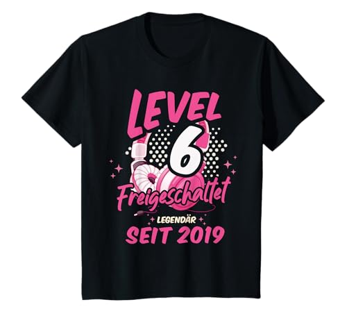Kinder Level 6 Jahre Mädchen Geburtstag Gamer Girl Zockerin 2019 T-Shirt von Gamer Girl Geburtstag Mädchen Geschenkideen 2025