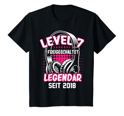 Kinder Level 7 Jahre Mädchen Geburtstag Gamer Girl Zockerin 2018 T-Shirt von Gamer Girl Geburtstag Mädchen Geschenkideen 2025