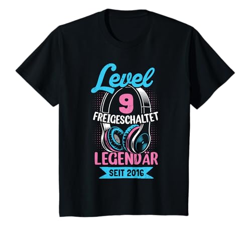 Kinder Level 9 Jahre Mädchen Geburtstag Gamer Girl Zockerin 2016 T-Shirt von Gamer Girl Geburtstag Mädchen Geschenkideen 2025