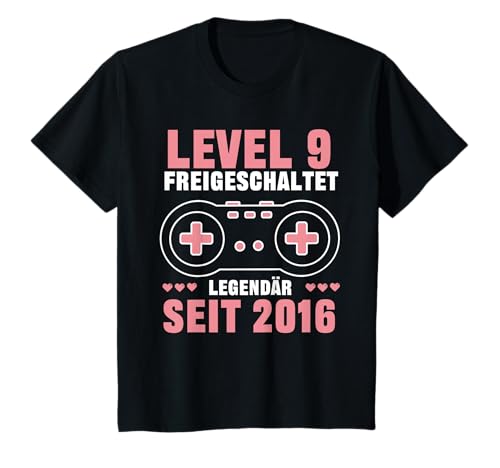 Kinder Level 9 Jahre Mädchen Geburtstag Gamer Girl Zockerin 2016 T-Shirt von Gamer Girl Geburtstag Mädchen Geschenkideen 2025