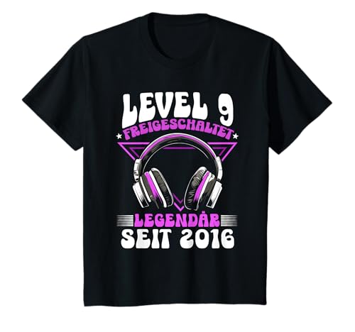 Kinder Level 9 Jahre Mädchen Geburtstag Gamer Girl Zockerin 2016 T-Shirt von Gamer Girl Geburtstag Mädchen Geschenkideen 2025