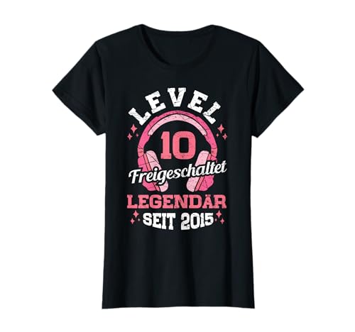 Level 10 Jahre Mädchen Geburtstag Gamer Girl Zockerin 2015 T-Shirt von Gamer Girl Geburtstag Mädchen Geschenkideen 2025