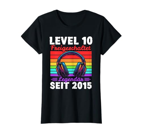 Level 10 Jahre Mädchen Geburtstag Gamer Girl Zockerin 2015 T-Shirt von Gamer Girl Geburtstag Mädchen Geschenkideen 2025