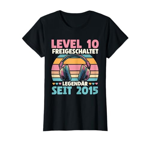Level 10 Jahre Mädchen Geburtstag Gamer Girl Zockerin 2015 T-Shirt von Gamer Girl Geburtstag Mädchen Geschenkideen 2025
