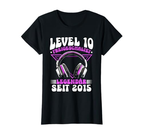 Level 10 Jahre Mädchen Geburtstag Gamer Girl Zockerin 2015 T-Shirt von Gamer Girl Geburtstag Mädchen Geschenkideen 2025