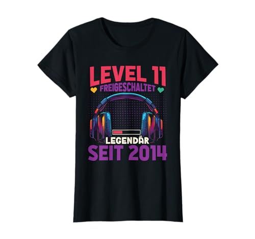 Level 11 Jahre Mädchen Geburtstag Gamer Girl Zockerin 2014 T-Shirt von Gamer Girl Geburtstag Mädchen Geschenkideen 2025