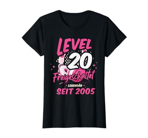 Level 20 Jahre Mädchen Frau Geburtstag Gamer Girl 2005 T-Shirt von Gamer Girl Geburtstag Mädchen Geschenkideen 2025